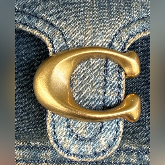 Coach Blue DenimTabby Shoulder Crossbody Bag CCX33 20 Calf Leather Brass NEW - Picture 5 of 12